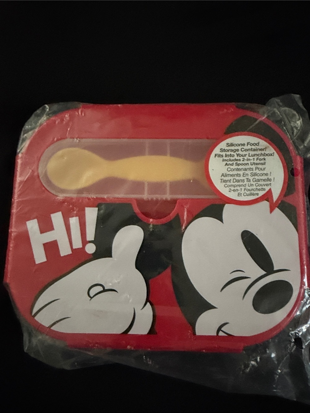Disney Black and Red silicone food storage container